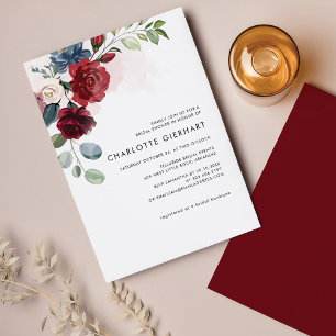 Burgundy Floral Greenery Bridal Shower Einladung