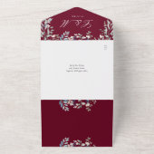 Burgundy Floral Greenery QR Code Wedding All In One Einladung (Außenbereich)