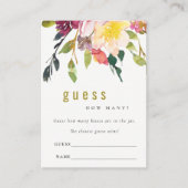 Burgundy Floral Guess Wie viele Kisses Game Card Begleitkarte (Vorderseite)