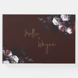 Burgundy Floral Guest Book Gästebuch