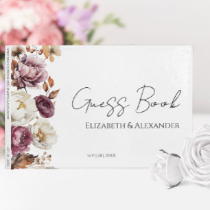 Burgundy Floral Herbstgastbuch Hochzeit im Herbst Gästebuch