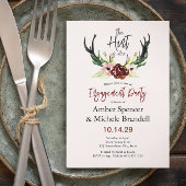 © Burgundy Floral Hunt is Over Engagement Party Einladung