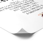 Burgundy floral in Love Memory Memorial Signatur Poster (Ecke)