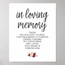Burgundy floral in Love Memory Memorial Signatur