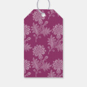 Burgundy Floral Lace Brautparty Geschenkanhänger (Rückseite)