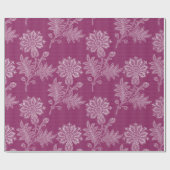 Burgundy Floral Lace Brautparty Geschenkpapier (Flach)