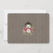 Burgundy Floral Lantern Rustic Vielen Dank Dankeskarte (Rückseite)