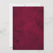 Burgundy Floral Marble Geometric Wedding Einladung (Rückseite)