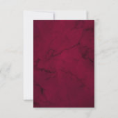 Burgundy Floral Marble Geometric Wedding RSVP Karte (Rückseite)