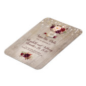 Burgundy Floral Mason Jar Rustic Save the Date Magnet (Linke Seite)