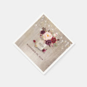 Burgundy Floral Mason Jar Rustic Serviette (Ecke)