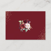 Burgundy Floral mit Gold Gästehäusern Begleitkarte (Rückseite)