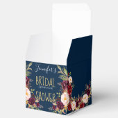 Burgundy Floral Navy Blauer Rustikaler Brautparty Geschenkschachtel (Geöffnet)