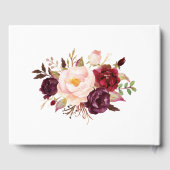 Burgundy Floral Navy Wedding Gästebuch (Rückseite)