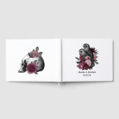 Burgundy Floral Owls Gothic Wedding Gästebuch (Voll)