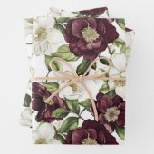 Burgundy Floral Pattern Geschenkpapier Set (Beispiel)
