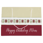 Burgundy Floral Pattern Große Geschenktüte (Vorderseite)