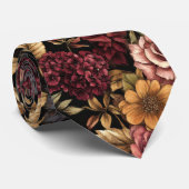 Burgundy Floral Pattern Krawatte (Gerollt)