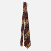 Burgundy Floral Pattern Krawatte (Rückseite)