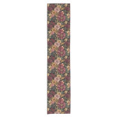 Burgundy Floral Pattern Kurzer Tischläufer (Vorderseite)
