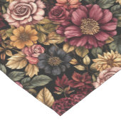 Burgundy Floral Pattern Kurzer Tischläufer (Ecke)