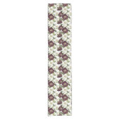 Burgundy Floral Pattern Kurzer Tischläufer (Vorderseite)