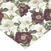 Burgundy Floral Pattern Kurzer Tischläufer (Ecke)
