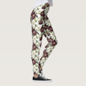 Burgundy Floral Pattern Leggings (Rechts)