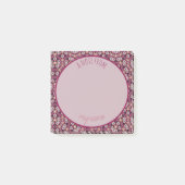 Burgundy Floral Post-it Klebezettel (Vorderseite)