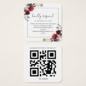 Burgundy Floral QR Code Wedding Website UAWG (Vorne & Hinten)