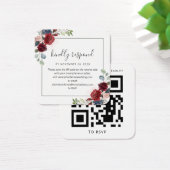 Burgundy Floral QR Code Wedding Website UAWG (Schreibtisch)
