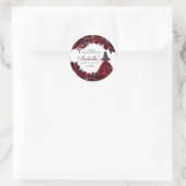 Burgundy Floral Quinceanera Round Stickers (Tasche)