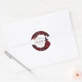 Burgundy Floral Quinceanera Round Stickers (Umschlag)