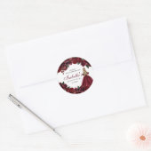 Burgundy Floral Quinceanera Round Stickers (Umschlag)
