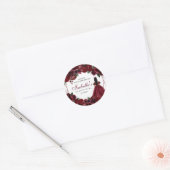 Burgundy Floral Quinceanera Round Stickers (Umschlag)