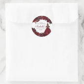 Burgundy Floral Quinceanera Round Stickers (Tasche)