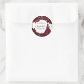 Burgundy Floral Quinceanera Round Stickers (Tasche)