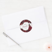Burgundy Floral Quinceanera Round Stickers (Umschlag)