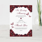 Burgundy Floral Quinceanera Tiara Butterflies Programm (Rückseite)