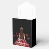 Burgundy Floral Quinceñera Butterfliegen Geschenkschachtel (Geöffnet)