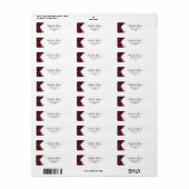 Burgundy Floral Return Address Label (Vorne)