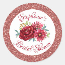 Burgundy Floral Rose Gold Glitzer Brautparty