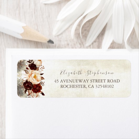 Burgundy Floral Rustic (Insitu)