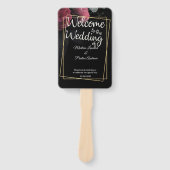 Burgundy Floral Rustic Fächer (Vorderseite)