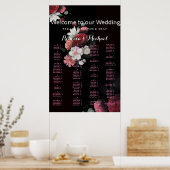 Burgundy Floral Rustic Poster (Küche)