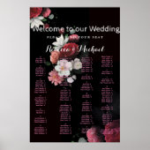 Burgundy Floral Rustic Poster (Vorne)