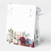 Burgundy Floral Rustic Wedding Geschenkschachtel (Rückseite)