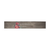 Burgundy Floral Rustic Woodgrain Einladungsbanderole (Flach)
