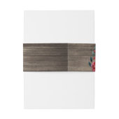 Burgundy Floral Rustic Woodgrain Einladungsbanderole (Rückseitenbeispiel)