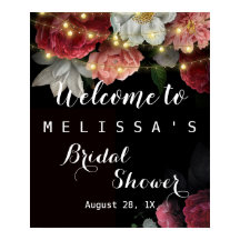 Burgundy Floral Rustikale Saitenleuchten Brautschi